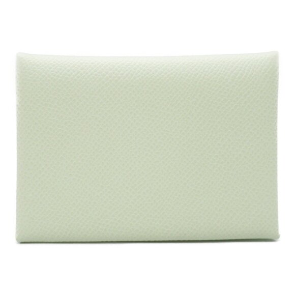 HERMES Green Leather Card Holder - Picture 1 of 9